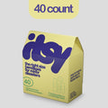itsy adhesive bandage box, purple colorway (yellow packaging)