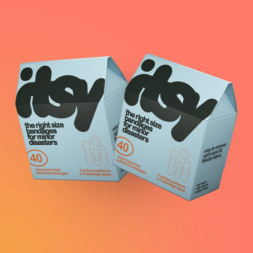 itsy 2-pack bandage box, blue + blue colorway