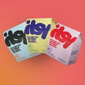 itsy 3-pack bandage box, blue + pink + purple colorway
