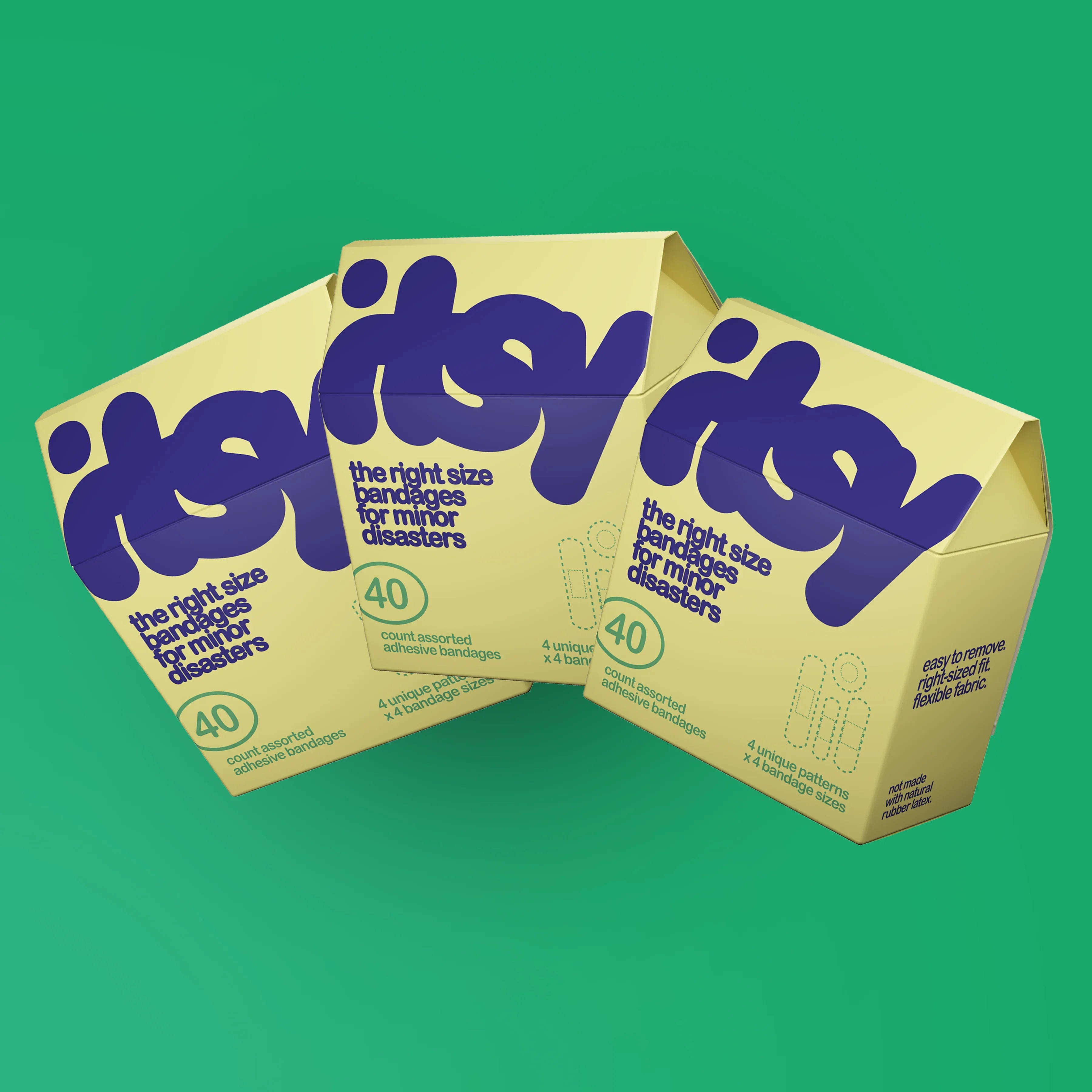 itsy 3-pack bandage box, purple + purple + purple colorway